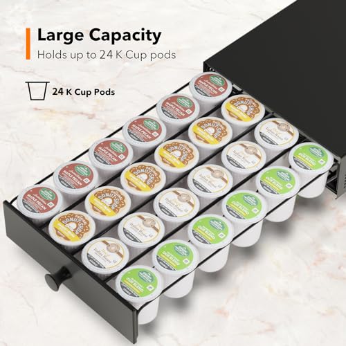 K Cup Coffee Pod Storage Drawer with Sliding Tray