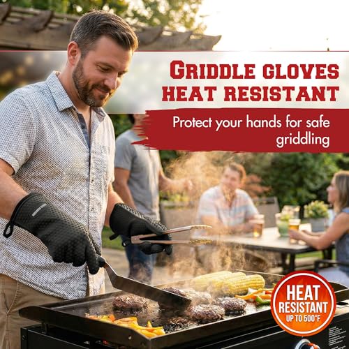 Silicone Griddle Grill Gloves Heat Resistant Oven Mitts