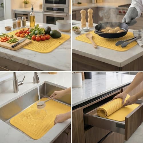 Silicone Dish Drying Mat for Multiple Usage