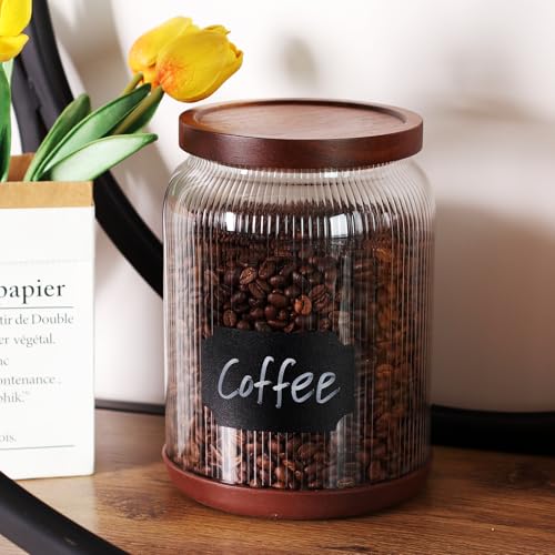 2 Pack Striped Borosilicate Glass Airtight Canisters