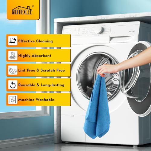 Blue Microfiber Cleaning Cloths 100 Pack (100 Count)