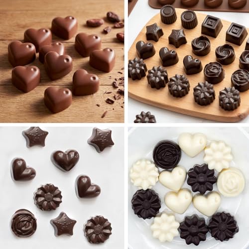 6 Pack Silicone Chocolate Candy Molds