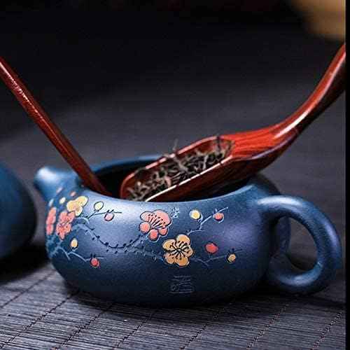 New Handmade Purple Clay Teapot Pure Beauties Kettle Painted Plum Fragrant Teapot Tea Set Gift 160ml for Women Tea Party Tea Cup