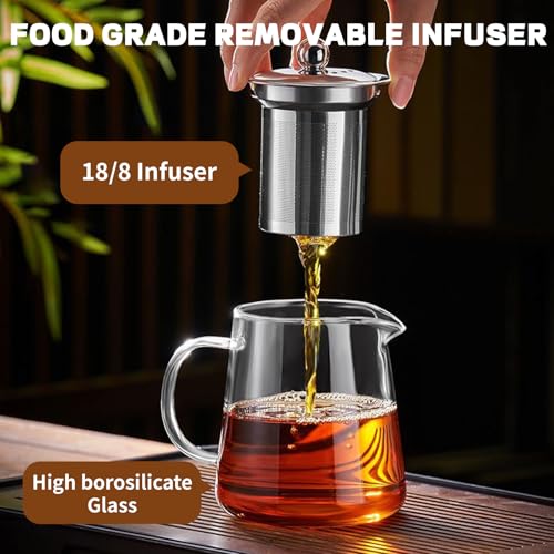 Glass Teapot Tea Pot with Removable Infusers for Loose Tea