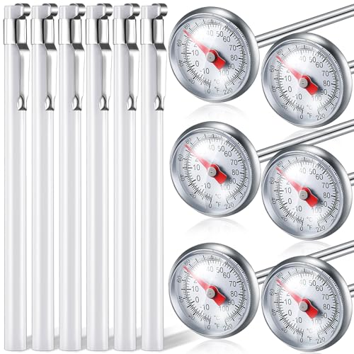 6 Pcs Stainless Steel Kitchen Dial Thermometer 5" (6 Count)