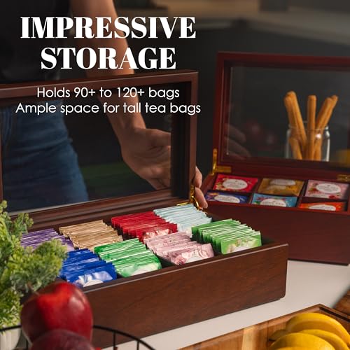Tea Box Luxury Wooden Tea Bag Organizer from The Apace Premier Collection