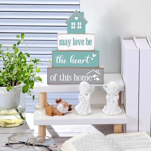 4 Pcs Farmhouse Table Decoration Rustic Sign Block (4 Count)