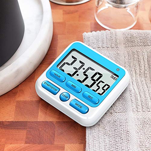 4-in-1 Digital Timer with Count Up/Down, Clock & Alarm, Ring & Silent Modes