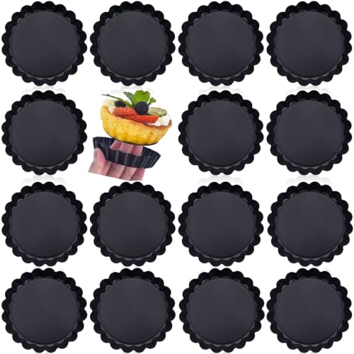 Mini Tart Pans 4 Inch with Removable Bottom Quiche Pans 16PACKS