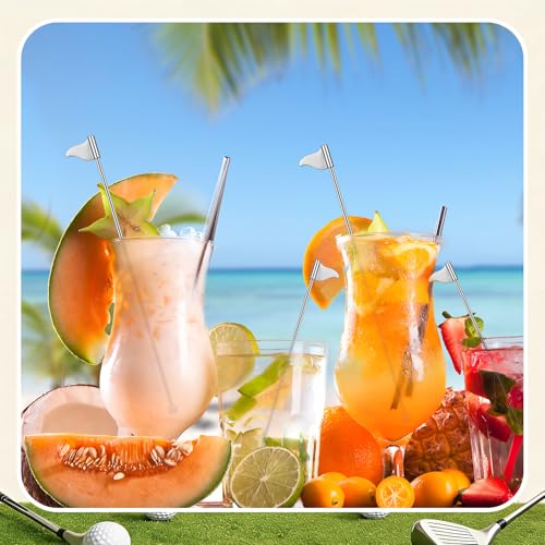 20 Pcs Metal Golf Cocktail Stirrers Swizzle Stir Sticks 7.87 Inch Reusable Drink Stirrer Sticks Party Decorations Party Clubhouse and Outing Decorations (20 Count)