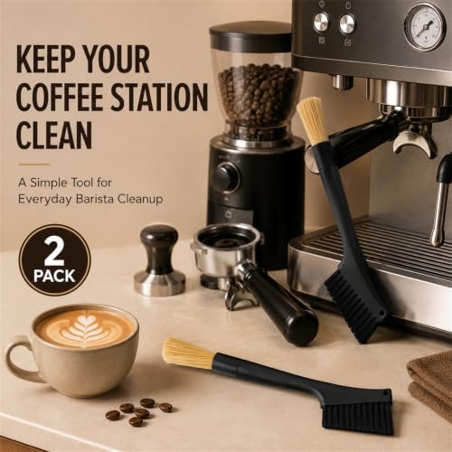 2 Pack Dual Ended Coffee Grinder & Espresso Machine Cleaning Brush