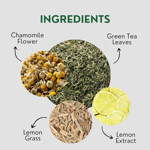 Tealeaf & Co. Chamomile Green Tea Loose Leaf with Lemon Extract and Lemongrass (3.5274 Ounce)