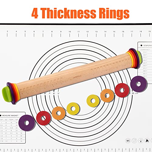 Rolling Pin with Thickness Rings