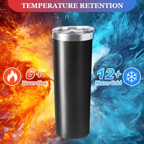 20 oz Skinny Tumblers with Lid and Straw (8 Count)