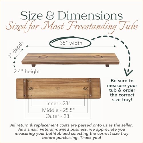 Premium Nature Shed Bathtub Tray for Freestanding Bath