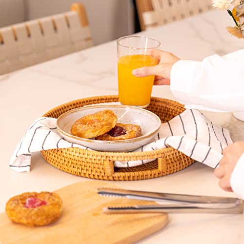 Rattan Round Serving Tray