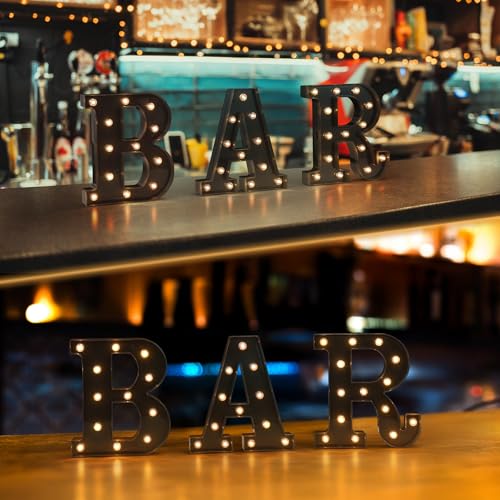 Black LED Letter Lights for Room Decor