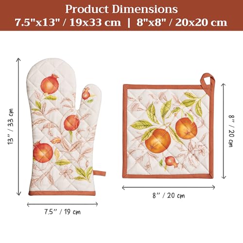 100% Cotton Oven Mitt & Pot Holder Set (2 Count)
