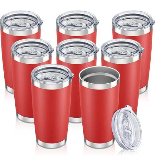 20 oz Tumbler with Lid Stainless Steel Insulated Tumblers Bulk Cups Mug (8 Count)