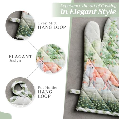 100% Cotton Oven Mitt & Pot Holder Set (2 Count)
