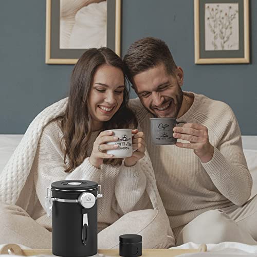 Coffee canister set for ground coffee with Date Tracker Travel Coffee jar