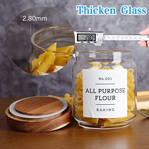 16 OZ Stackable Glass Food Storage Jars with 132 Pantry Labels Preprinted
