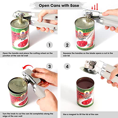 Heavy Duty Hand Can Opener Manual with Magnet Lid Remover