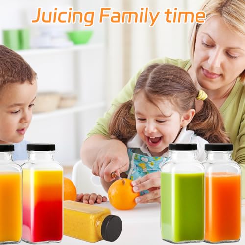 12 Pack 12oz Glass Drink Bottles with Lids