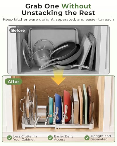 Adjustable Cabinet Organizer for Pot Lids