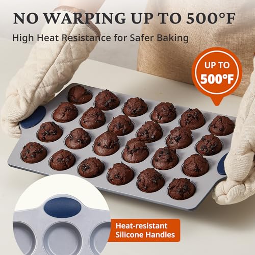 24 Cup Non Toxic Nonstick Ceramic Mini Muffin Pan & Cupcake Tin