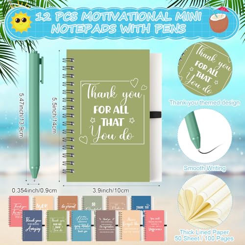 36 Pcs Employee Appreciation Gifts Bulk 24 oz Thank You Tumbler with Lid and Straw Mini Spiral Notebooks and Pens Appreciation Gifts for Team Employee Coworkers Teacher (36 Count)