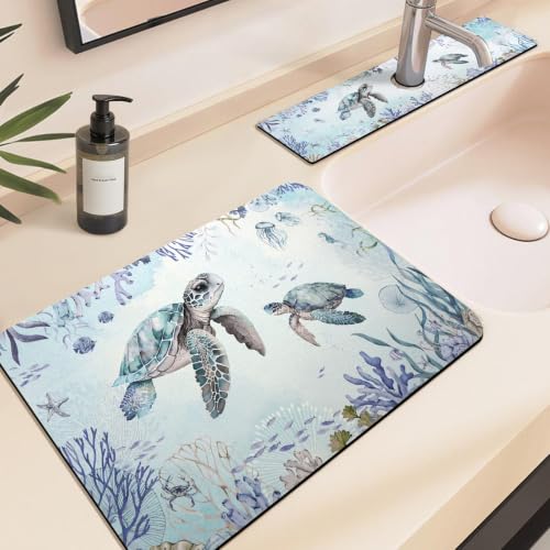 19.5" x 12" Dish Drying Mat & 24" x 5.5" Sink Splash Guard