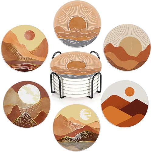 6 Pcs Coasters for Drinks with Holder