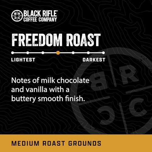 Black Rifle Coffee Medium Roast Ground Coffee Freedom Roast 12 oz (12 Ounce)