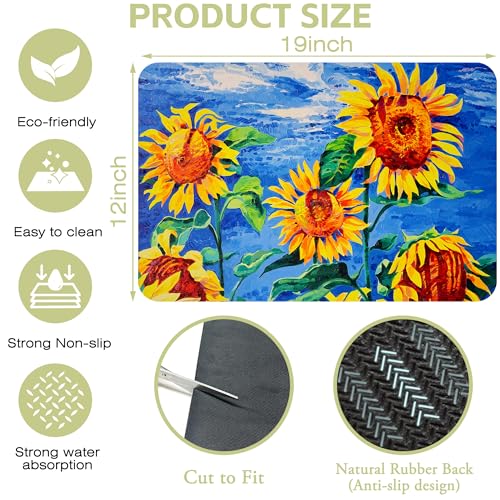 Dish Drying Mat for Kitchen Counter Absorbent Dish Coffee Mat 12"X19"
