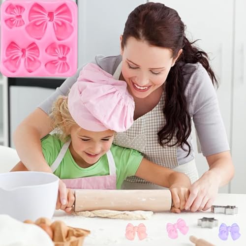 4Pcs Silicone Bow Molds for Cakes (4 Count)