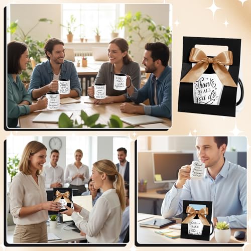 6 Set Employee Appreciation Gifts 12 oz Thank You Mug and Mug Box (6 Count)