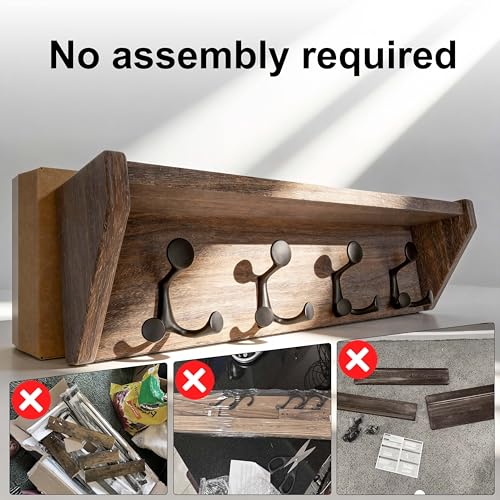 Wall Shelf with Hooks