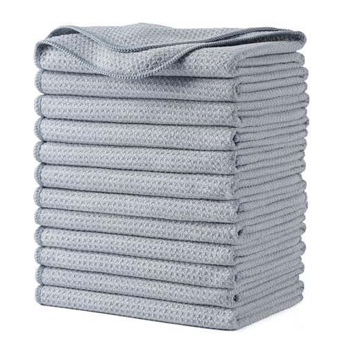 340 GSM Microfiber Waffle Kitchen Dish Tea Towel (12 Count)