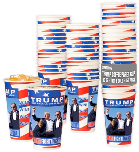 Trump Design Disposable Paper Coffee Cups (50 Count)