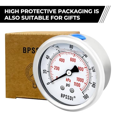 0 160 Psi Glycerin Liquid Filled Low Pressure Gauge