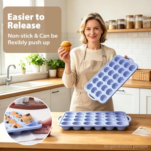 Blue Mini Silicone Cupcake Pan (2 Count)
