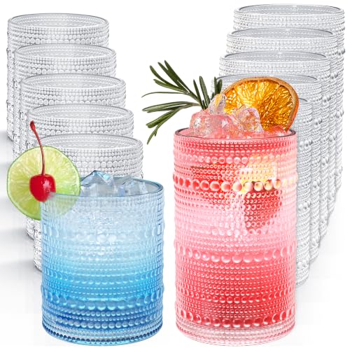 Hobnail Drinking Glasses Set of 12 Kitchen Glass Cups Glassware (12 Count)