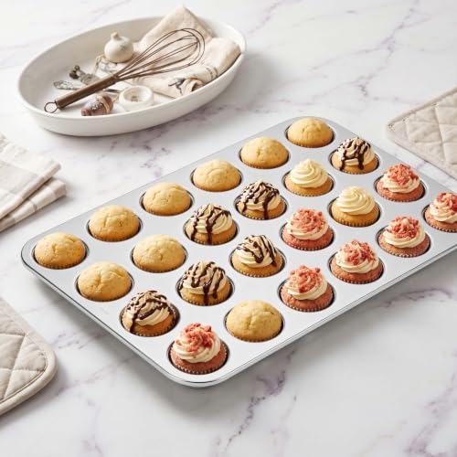 18 10 Stainless Steel Mini Muffin Cupcake Pan 24 Cups
