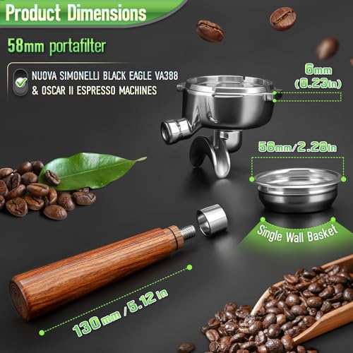 58mm Portafilter for Nuova Simonelli Black Eagle VA388 & Oscar II