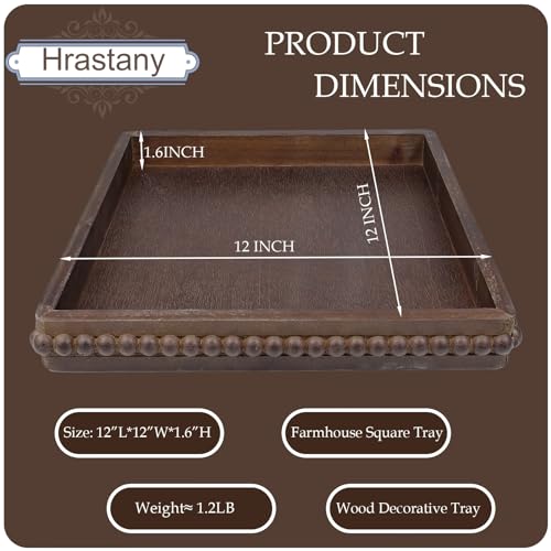 Square Wood Decorative Tray