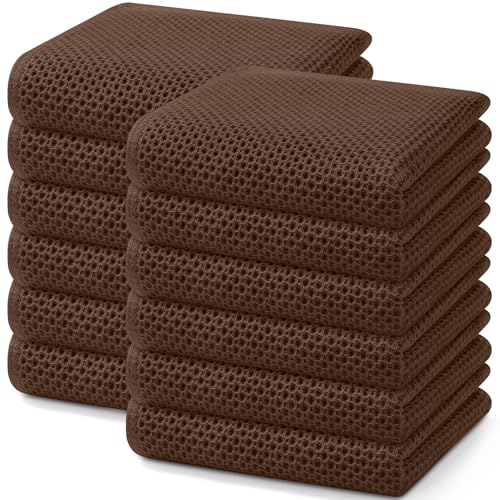 100% Cotton Waffle Weave Kitchen Dish Towels 12 (12 Count)