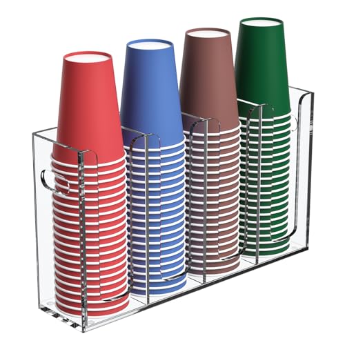 Disposable Coffee Cup Dispenser with Handles (4 Count)
