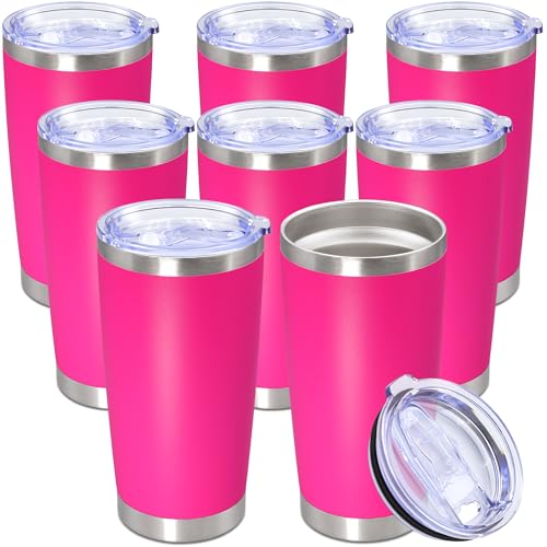 20oz Tumbler Stainless Steel Tumbler Coffee Tumbler with Lid Hot Pink