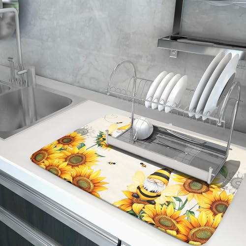 Bee Gnomes Dish Drying Mat